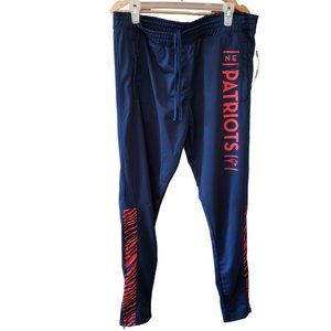 Zubaz NFL Mens New England Patriots Track Pant Tiger Stripe Panels Zip Ankle NWT